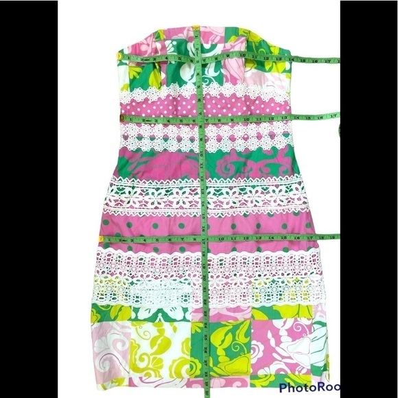 LILLY Pulitzer Patch of Paradise Strapless White Label Vintage Dress Size 2 - Picture 12 of 12